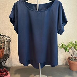 SHEIN Boxy Blue Blouse Relaxed Fit